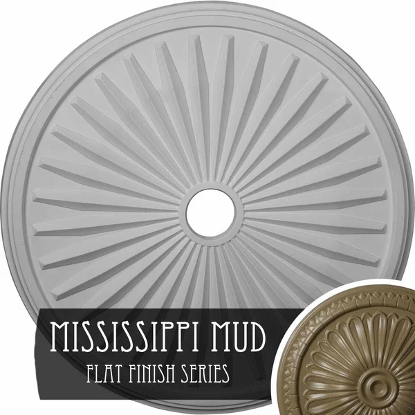 33 1/8x22OD x 3 1/2x22ID x 1 3/8x22P Leandros Ceiling Medallion (Fits Canopies Up to 5x22), Hand-Painted Mississippi Mud
