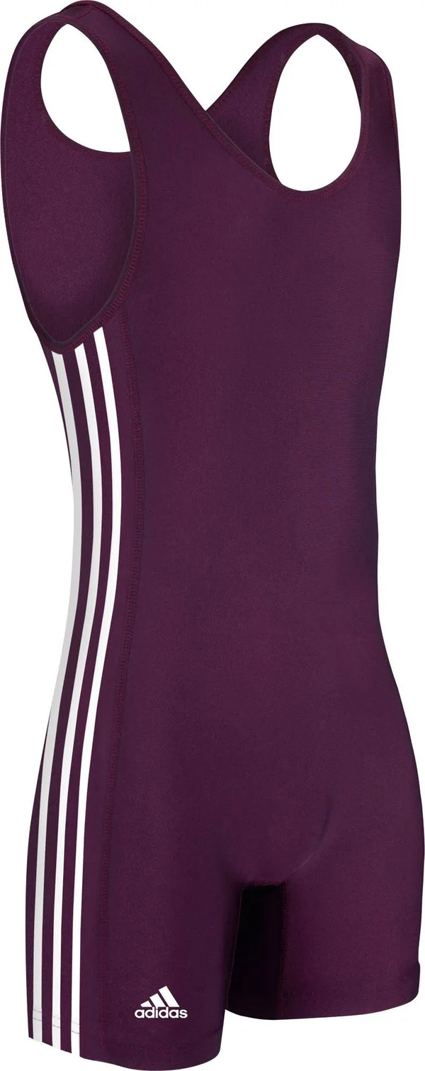 Adidas aS102s 3 Stripe Singlet - Maroon White
