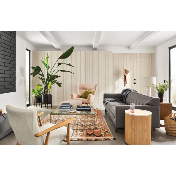 Room & Board - Modern Case Study Planter 13 Diameter 19h in White w/ Metal Stand White Black
