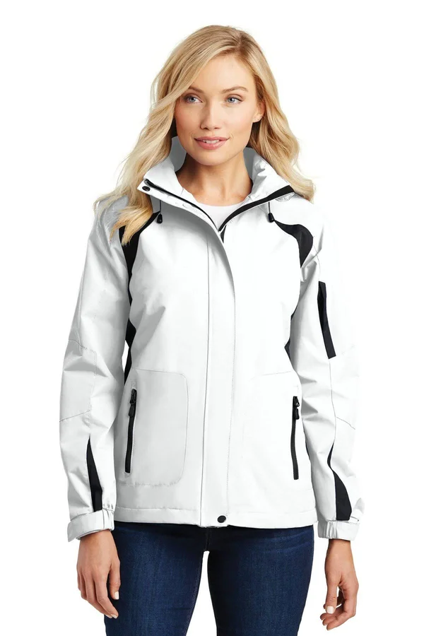 Port Authority L304 Ladies All-Season II Jacket - White/Black - M