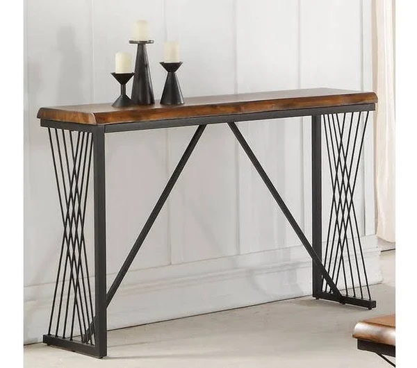 Acme Callum Sofa Table, Antique Oak & Black