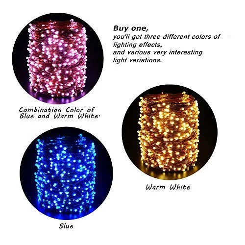 ER Chen Dimmable LED String Lights Plug in with Remote, 170ft 500 LED Copper Wire Fairy Lights 8Modes Color Changing Decorative