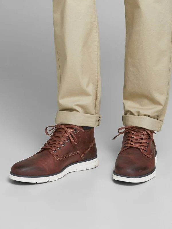 Jack & Jones Fwtubar Leather STS - Brown - Casual Boots