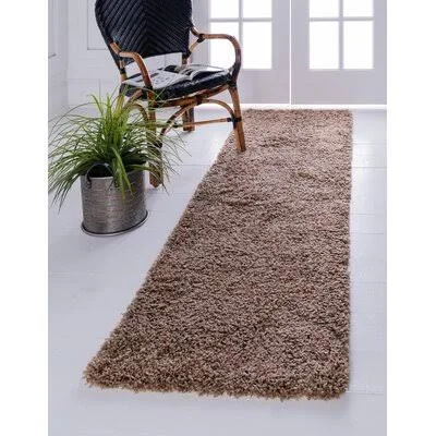 Pauline Shag Sandy Brown Rug Andover Mills Rug Size: Runner 76 x 500cm