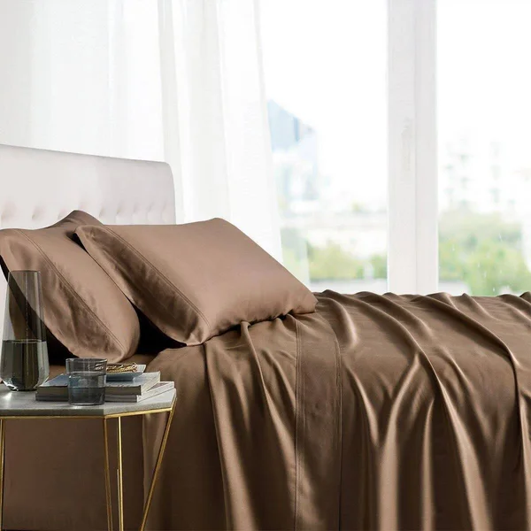 Royal Tradition Bamboo Sheets 100% Bamboo Viscose Set California King, Taupe