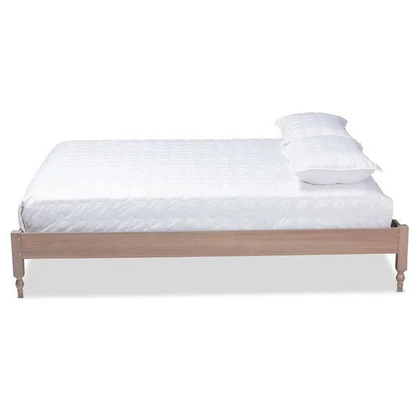 The Gray Barn Melanie Mount French Bohemian Wood Platform Bed Frame - Queen - Ash Walnut