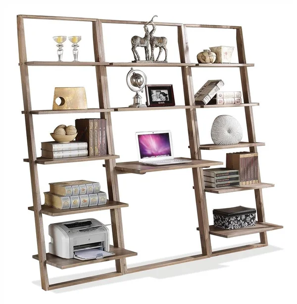 Riverside Furniture Lean Living Leaning Bookcase Smoky Driftwood