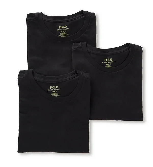 Polo Ralph Lauren Slim Fit Cotton T-Shirt 3-Pack - Men's, Size: XL, Black