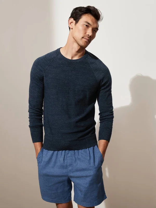 Banana Republic Men's Organic Cotton Raglan Sweater Navy Size XXL