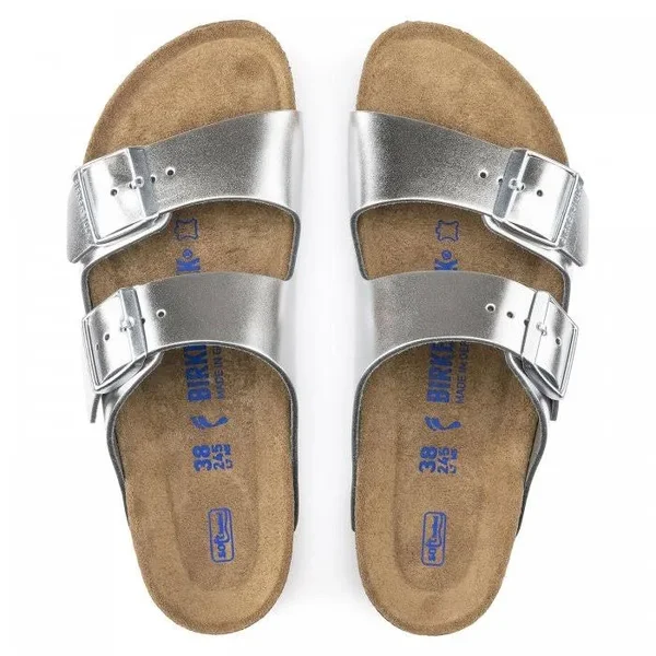 Birkenstock Women's Arizona Sandals - Silver - Size 6, 6.5