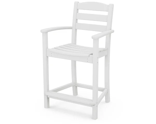 POLYWOOD La Casa Cafe Counter Arm Chair - White