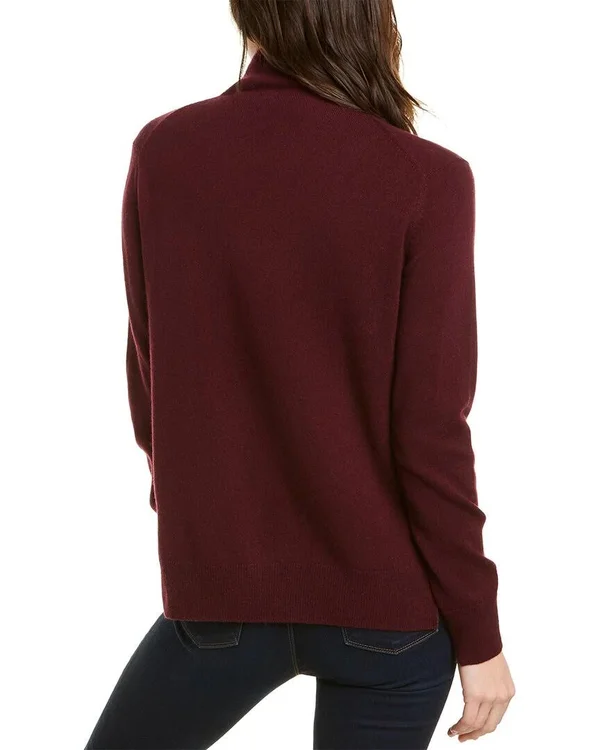 Vince Step Hem Wool & Cashmere-Blend Turtleneck Small - Red
