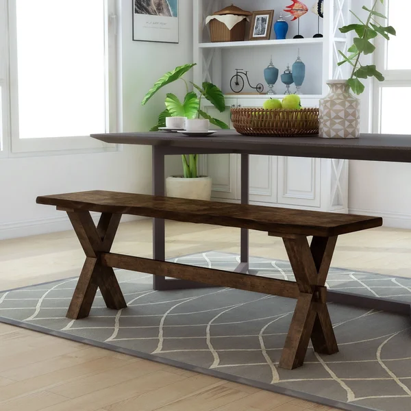 Carbon Loft Maddock Rustic 54-Inch Live Edge Dining Bench - Walnut