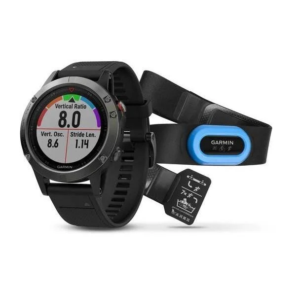 Garmin fenix 5 Sapphire Multisport GPS Watch - 1.2x22 Display - Black with Black Band