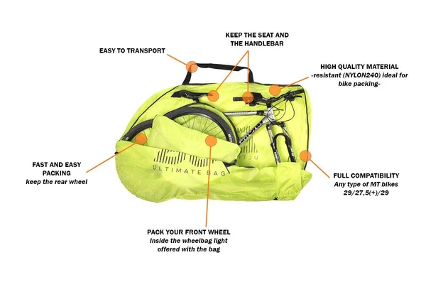 Buds-Sports US Bike Travel Bag, MTBag Light, Remove Front Wheel Only, Safe and Easy Bike Transport, Buds Sports