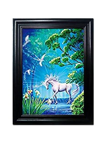 Those Flipping Pictures Unicorns Framed Wall Art-Lenticular Technology Causes The Artwork to Flip-Multiple Pictures in ONE-Holog