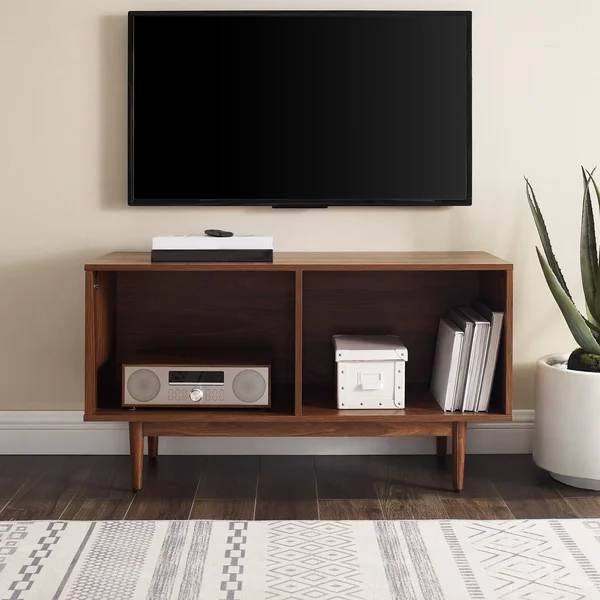 Crosley Liam Medium Record Storage Console Cabinet - Walnut