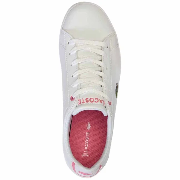 Lacoste Junior Carnaby Evo Bl 2 White/Pink Synthetic Trainers Shoes