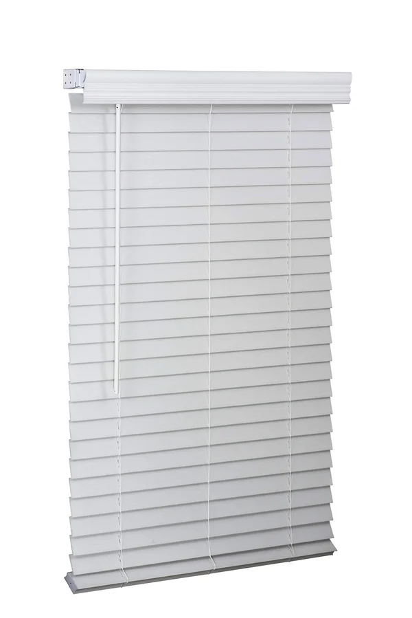 2x22 Cordless Faux Wood Blind - Woodgrain White - 37x22 W x 72x22 L