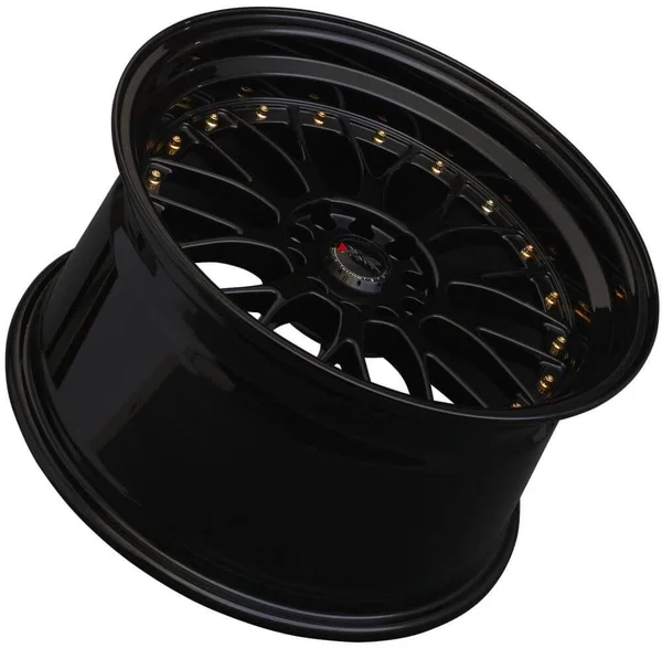XXR 521 17x7 4x100/4x114.3 38et Black, Gold Rivets Wheel