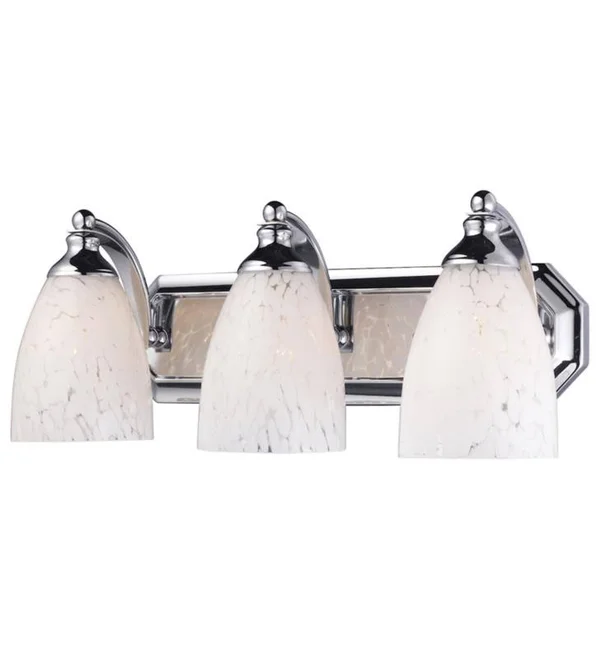 Elk Lighting 570-3N-SW 3 Light Vanity in Satin Nickel Snow White Glass