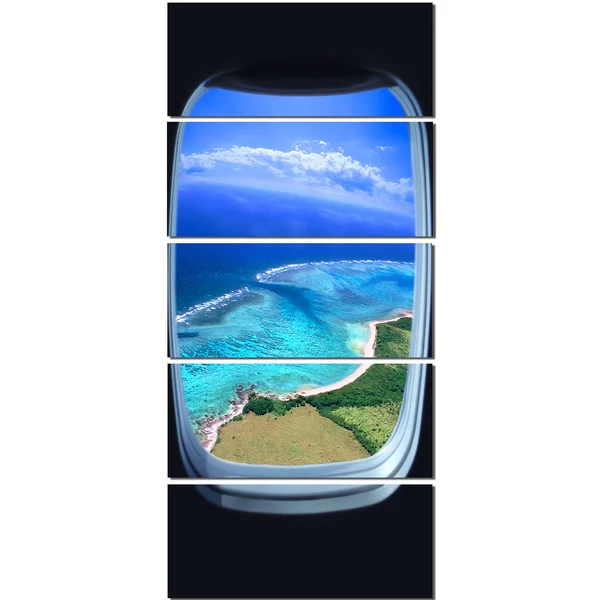 Designart Ocean View from Window Seascape Photo Canvas Art Print - 20x22 x 40