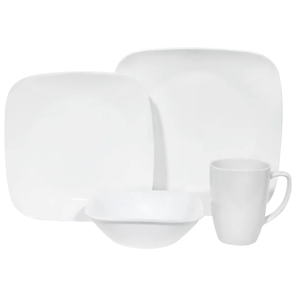 Corelle Square Pure White Dinnerware Set - 16 Piece
