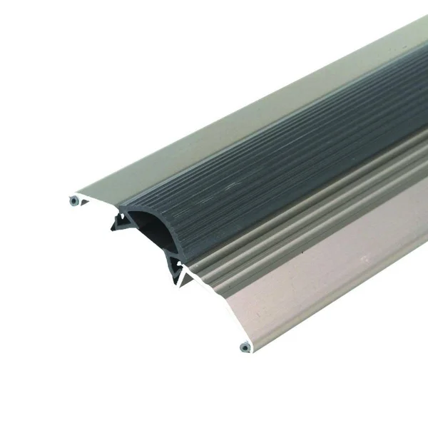 M-D Building Products Low 3-3/4 in. x 56 in. Satin Nickel Aluminum Deluxe Threshold with Vinyl Seal