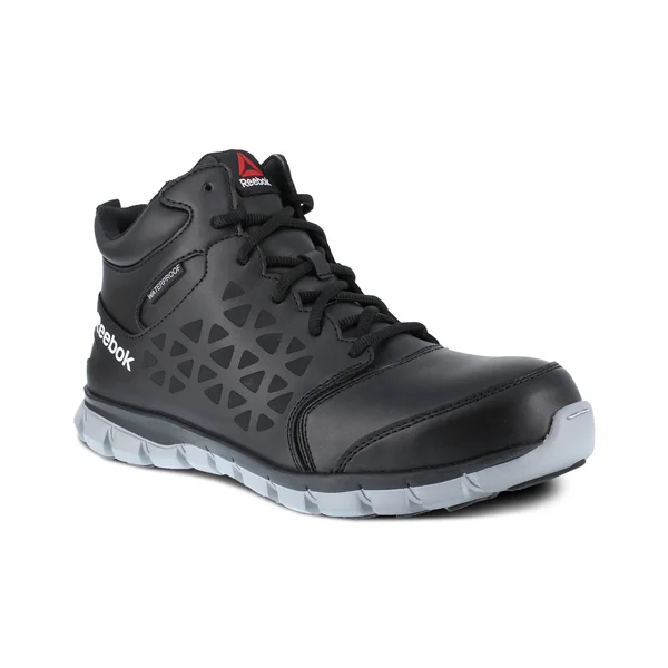 Reebok Sublite Cushion Work Mid Composite Toe Waterproof, Men's Black
