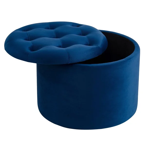 Talia Round Storage Ottoman Blue