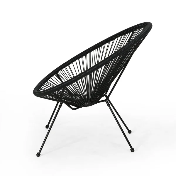 Anson Outdoor Hammock Weave Chair with Steel Frame (Set of 4) by Christopher Knight Home - Orange, Black