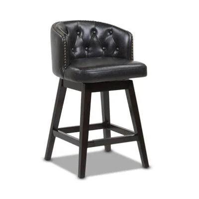 Cora Swivel Coutner & Bar Stool Lark Manor Seat Height: Counter Stool (26” Seat Height), Upholstery: Vintage Black