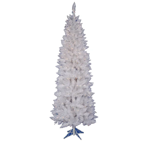 Vickerman 7.5& Sparkle White Spruce Pencil Christmas Tree with Clear Lights