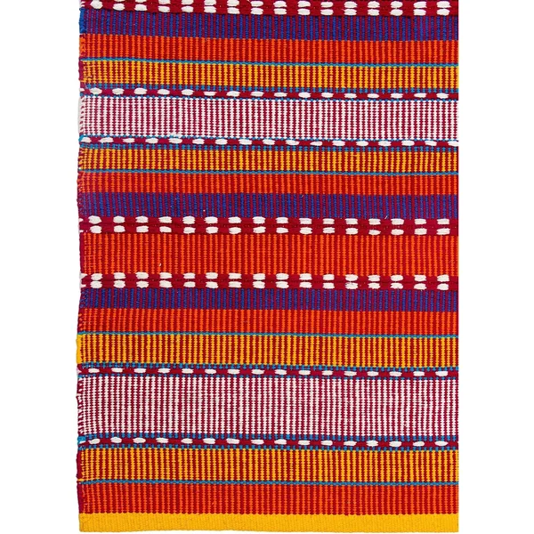 Fab Habitat Handmade Recycled Cotton Sarva Multi Red Rug (India) - Red/Gold, 5' x 8'