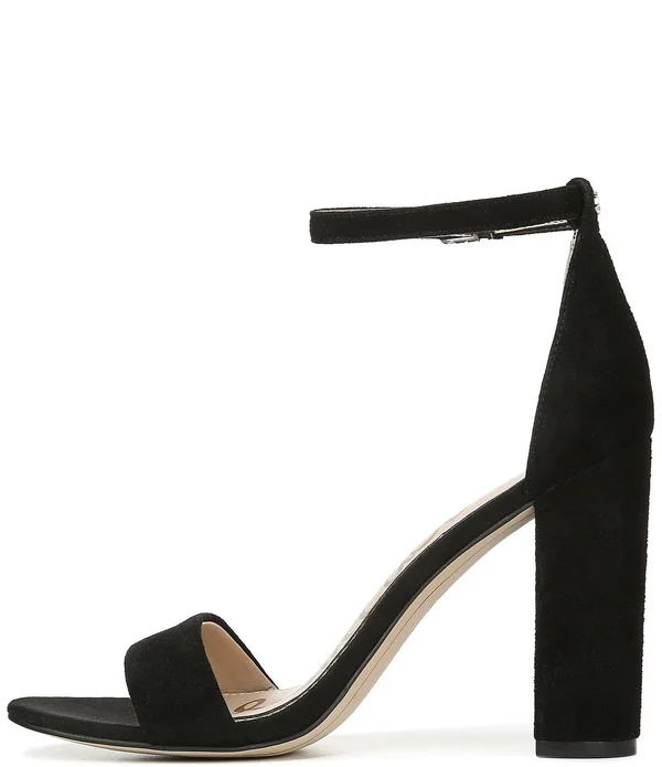 Sam Edelman Yaro Ankle Strap Block Heel Sandals - Oatmeal Suede