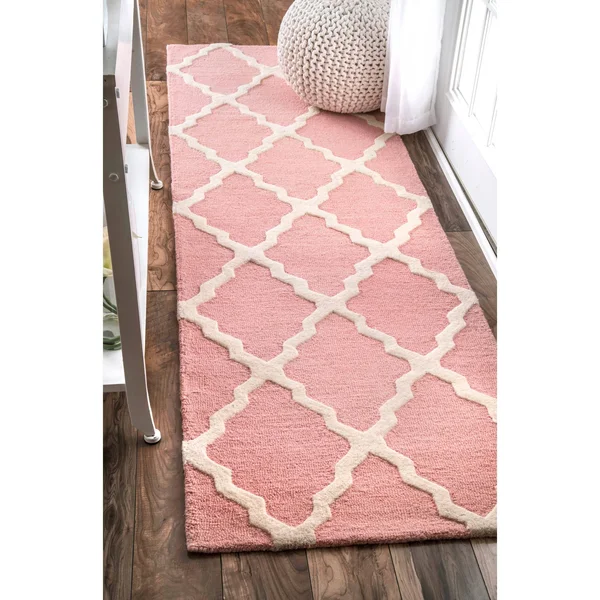 nuLOOM Hand Hooked Marrakech Trellis Rug - Pink