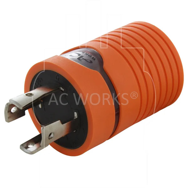 AC Works L14-30P 30Amp 4-Prong Locking Plug to NEMA 6-20R 250-Volt Female Connector (Compact)