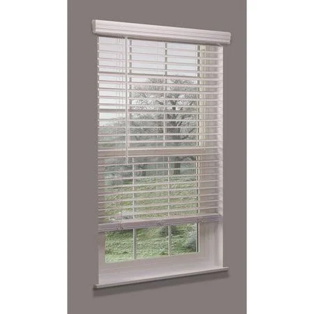 Linen Avenue F5Wt2900B56Im Cordless Faux Wood Blind, white, 29x22w x 52 to