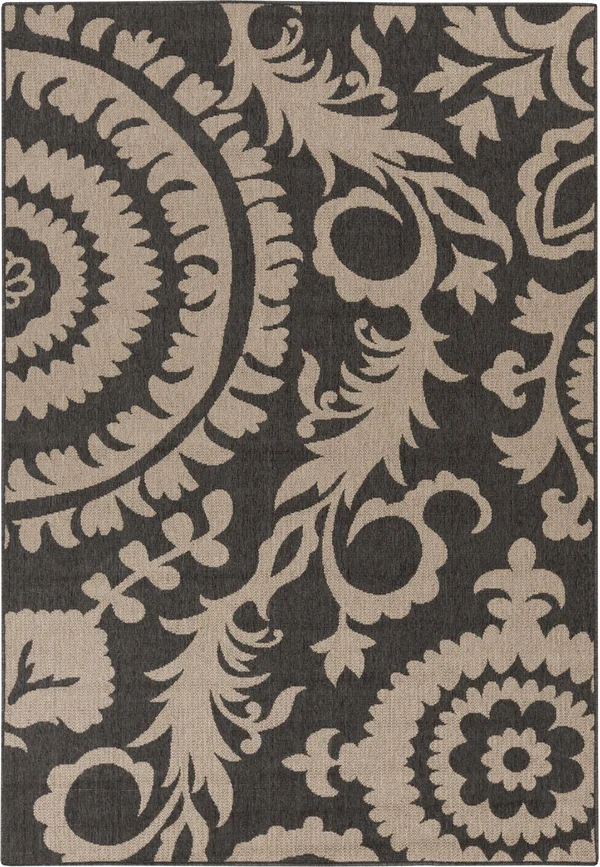 Surya Alfresco ALF-9615 Black Area Rug 7&6x22 x 10&9x22