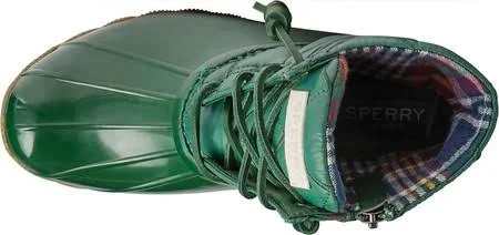 Women's Sperry Saltwater Nylon Quilted Duck Boot Green - Size 10M