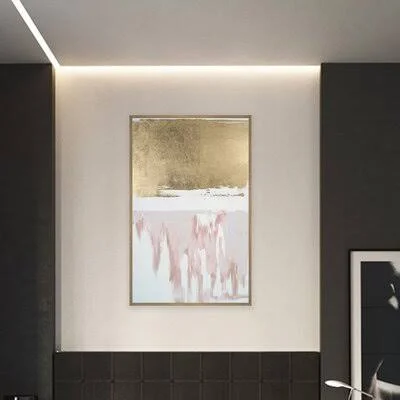 &Golden Sky& Floater Frame Painting Print on Canvas Mercer41 Size: 55.75x22 H x 35.75x22 W x 1.5x22 D