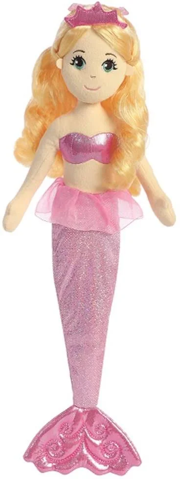 Aurora World Sea Shimmers Topaz The Mermaid Plush Toy (Large - Orange/Pink/Peach)