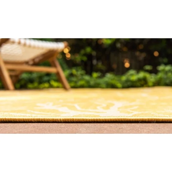 Unique Loom Outdoor Branch Area Rug Beige/Terracotta 8& x 11&4 inch
