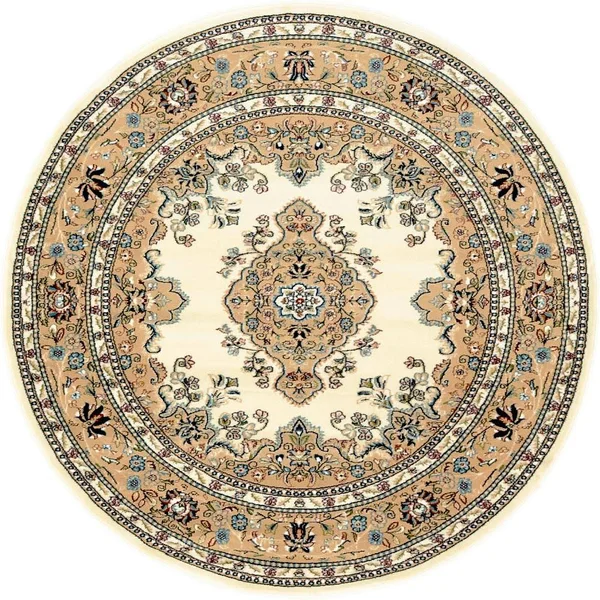 Unique Loom Windsor Narenj Area Rug - 5& 0 x 5& 0 Round - Ivory
