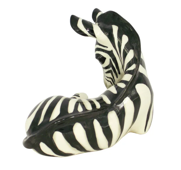 Zebra Relaxing Lomonosov Porcelain Figurine