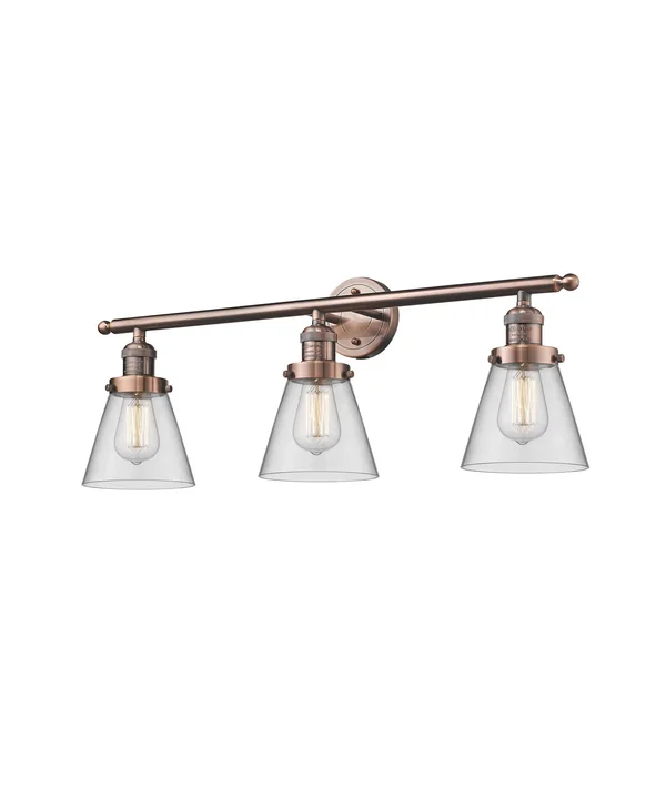 Innovations Lighting 205-AC-G62 Small Glass Cone 3 Light Wall