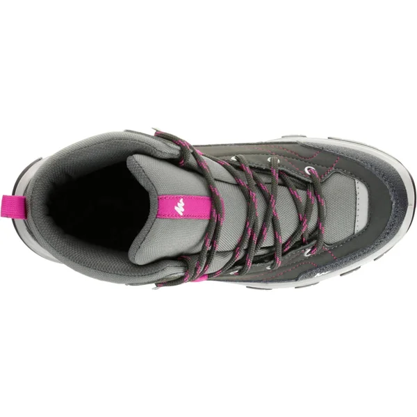 Quechua Kid's Mh500 - High-Top Waterproof Hiking Shoes in Iced Coffee, Size 13C