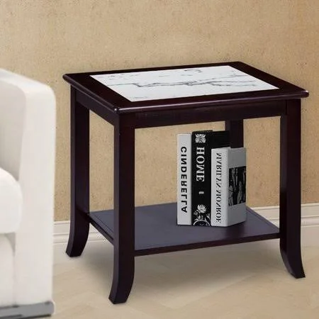 Red Barrel Studio Sturgill Marble Top End Table, White