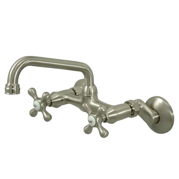 Kingston Brass Ks213sb Magellan 6x22 Adjustable Center Wall Mount Kitchen Faucet, Brushed Brass
