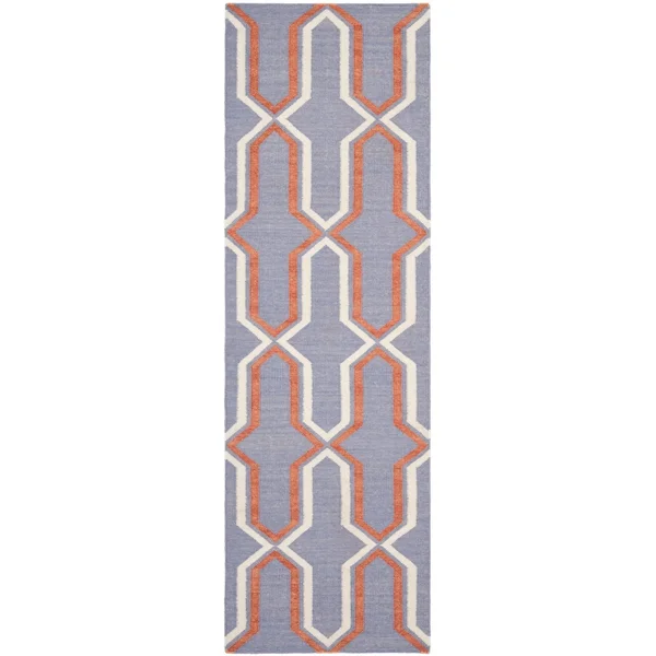 Safavieh 5' x 8' Dhurries DHU559B Light Blue - Dark Blue Rug